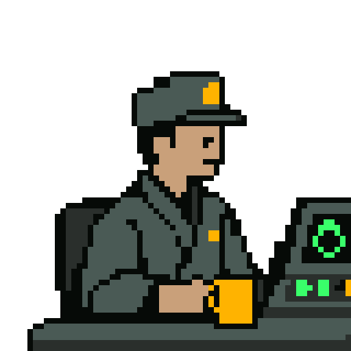 the night guard at the desk